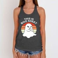 This Is Boo Sheet Ghost Retro Halloween Costume Women's Knotted Racerback Tank