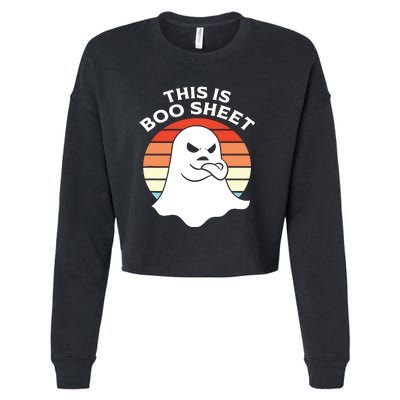 This Is Boo Sheet Ghost Retro Halloween Costume Cropped Pullover Crew