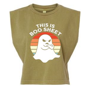 This Is Boo Sheet Ghost Retro Halloween Costume Garment-Dyed Women's Muscle Tee