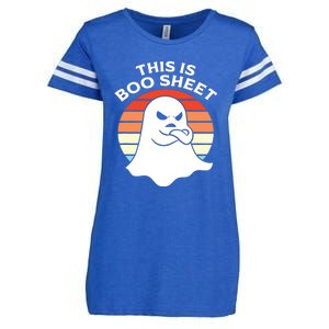 This Is Boo Sheet Ghost Retro Halloween Costume Enza Ladies Jersey Football T-Shirt