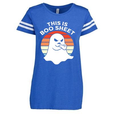 This Is Boo Sheet Ghost Retro Halloween Costume Enza Ladies Jersey Football T-Shirt