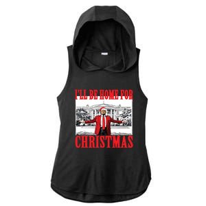 Trump ILl Be Home For Christmas Ladies PosiCharge Tri-Blend Wicking Draft Hoodie Tank