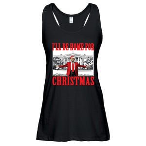 Trump ILl Be Home For Christmas Ladies Essential Flowy Tank