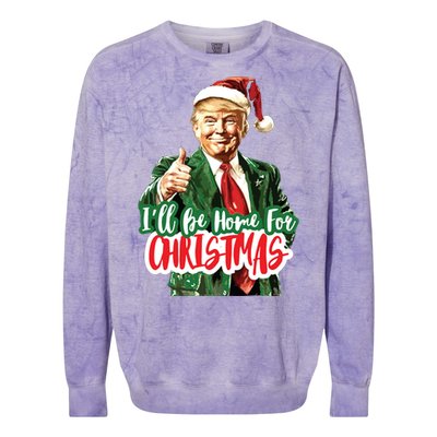 Trump ILl Be Home For Christmas Colorblast Crewneck Sweatshirt