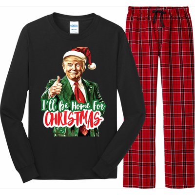 Trump ILl Be Home For Christmas Long Sleeve Pajama Set