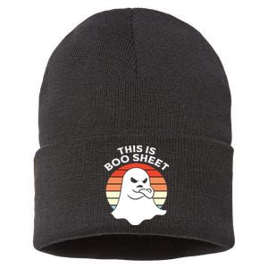 This Is Boo Sheet Ghost Retro Halloween Costume Sustainable Knit Beanie