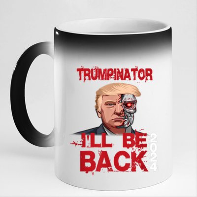 Trumpinator I'll Be Back 2024 11oz Black Color Changing Mug