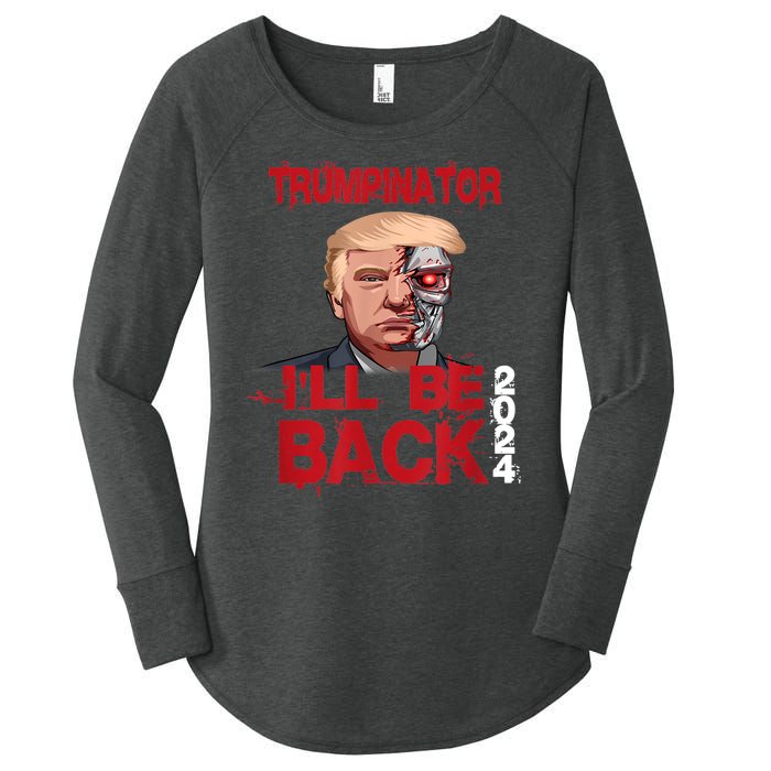 Trumpinator I'll Be Back 2024 Women's Perfect Tri Tunic Long Sleeve Shirt