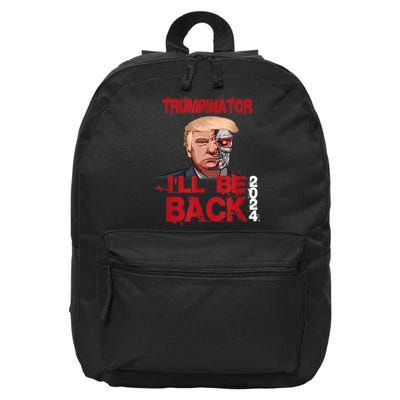 Trumpinator I'll Be Back 2024 16 in Basic Backpack