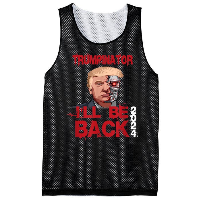 Trumpinator I'll Be Back 2024 Mesh Reversible Basketball Jersey Tank