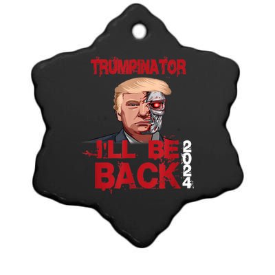 Trumpinator I'll Be Back 2024 Ceramic Star Ornament