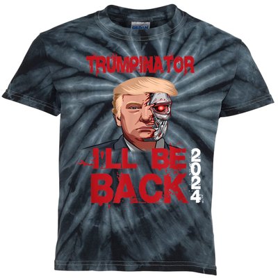 Trumpinator I'll Be Back 2024 Kids Tie-Dye T-Shirt