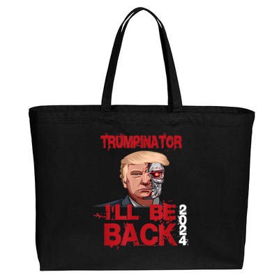 Trumpinator I'll Be Back 2024 Cotton Canvas Jumbo Tote