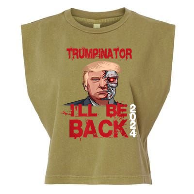 Trumpinator I'll Be Back 2024 Garment-Dyed Women's Muscle Tee