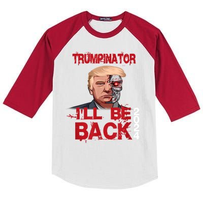 Trumpinator I'll Be Back 2024 Kids Colorblock Raglan Jersey