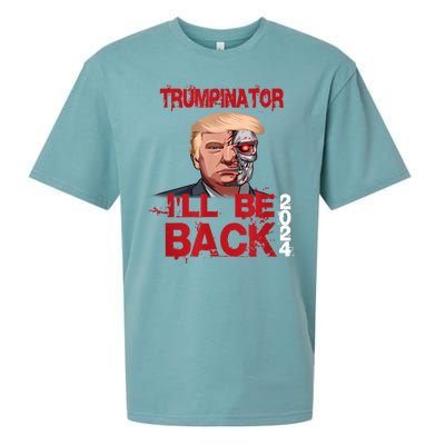 Trumpinator I'll Be Back 2024 Sueded Cloud Jersey T-Shirt