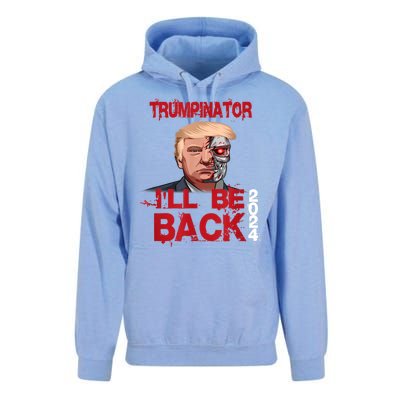 Trumpinator I'll Be Back 2024 Unisex Surf Hoodie