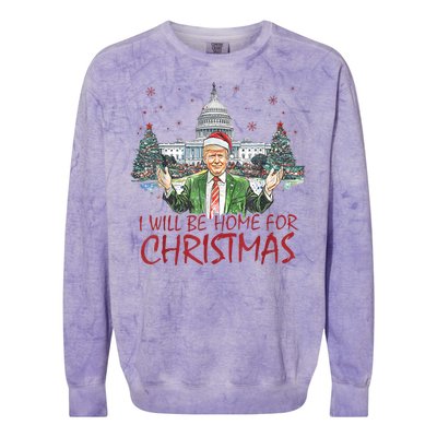 Trump Ill Be Home For Christmas White House Festive Holiday Colorblast Crewneck Sweatshirt