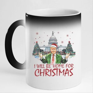 Trump Ill Be Home For Christmas White House Festive Holiday 11oz Black Color Changing Mug