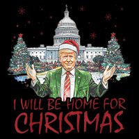 Trump Ill Be Home For Christmas White House Festive Holiday Zip Tote Bag