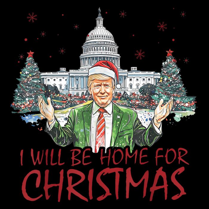 Trump Ill Be Home For Christmas White House Festive Holiday Zip Tote Bag
