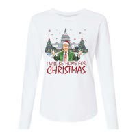 Trump Ill Be Home For Christmas White House Festive Holiday Womens Cotton Relaxed Long Sleeve T-Shirt