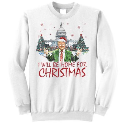 Trump Ill Be Home For Christmas White House Festive Holiday Sweatshirt