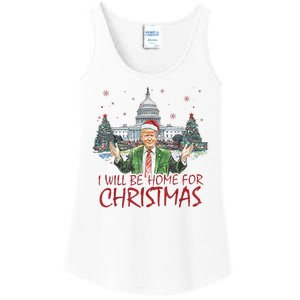 Trump Ill Be Home For Christmas White House Festive Holiday Ladies Essential Tank