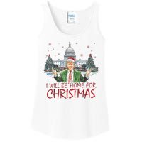 Trump Ill Be Home For Christmas White House Festive Holiday Ladies Essential Tank