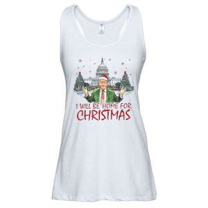 Trump Ill Be Home For Christmas White House Festive Holiday Ladies Essential Flowy Tank