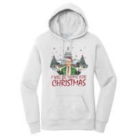 Trump Ill Be Home For Christmas White House Festive Holiday Women's Pullover Hoodie