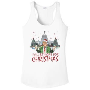 Trump Ill Be Home For Christmas White House Festive Holiday Ladies PosiCharge Competitor Racerback Tank