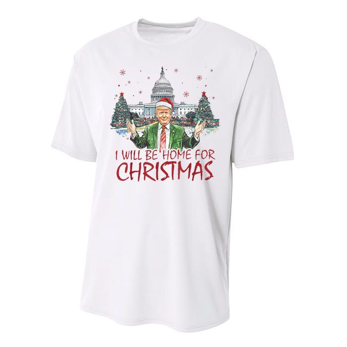 Trump Ill Be Home For Christmas White House Festive Holiday Performance Sprint T-Shirt