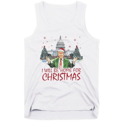 Trump Ill Be Home For Christmas White House Festive Holiday Tank Top