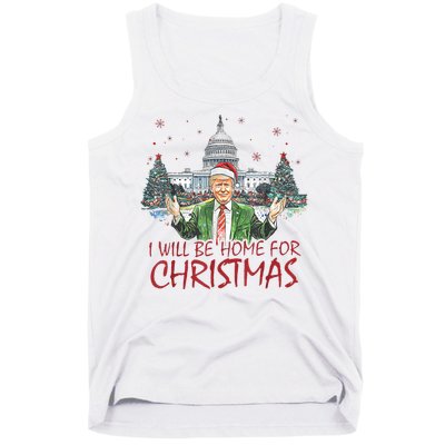 Trump Ill Be Home For Christmas White House Festive Holiday Tank Top