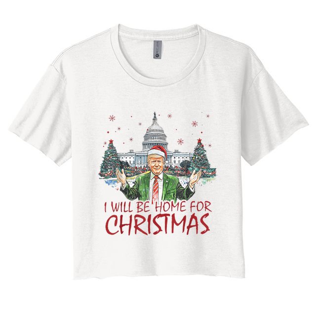 Trump Ill Be Home For Christmas White House Festive Holiday Crop Top