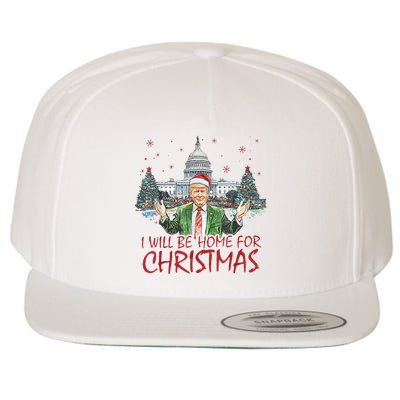 Trump Ill Be Home For Christmas White House Festive Holiday Wool Snapback Cap