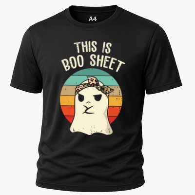 This Is Boo Sheet Ghost Retro Ghost Halloween Leopard Women Performance Shirt