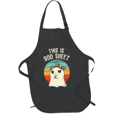This Is Boo Sheet Ghost Retro Ghost Halloween Leopard Women Apron