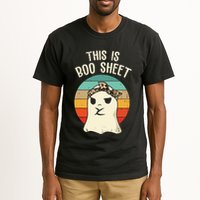 This Is Boo Sheet Ghost Retro Ghost Halloween Leopard Women Tall T-Shirt