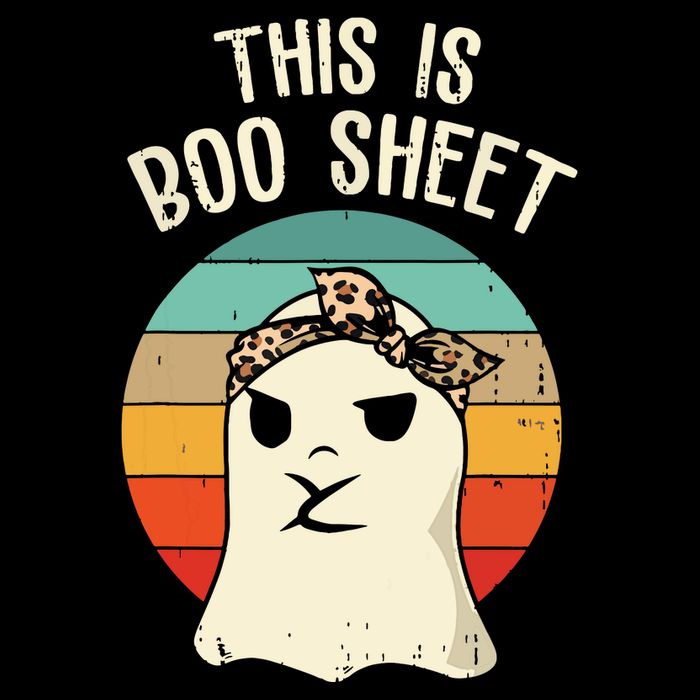 This Is Boo Sheet Ghost Retro Ghost Halloween Leopard Women Tall T-Shirt