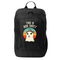 This Is Boo Sheet Ghost Retro Ghost Halloween Leopard Women City Backpack
