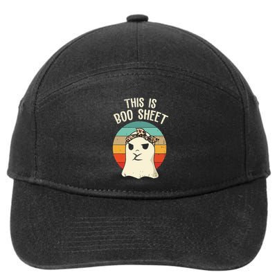 This Is Boo Sheet Ghost Retro Ghost Halloween Leopard Women 7-Panel Snapback Hat