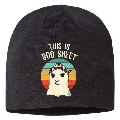 This Is Boo Sheet Ghost Retro Ghost Halloween Leopard Women Sustainable Beanie