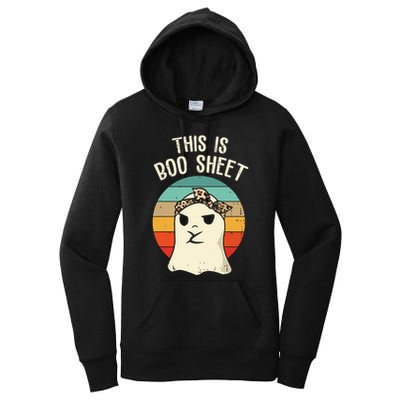 This Is Boo Sheet Ghost Retro Ghost Halloween Leopard Women Women's Pullover Hoodie