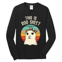 This Is Boo Sheet Ghost Retro Ghost Halloween Leopard Women Tall Long Sleeve T-Shirt