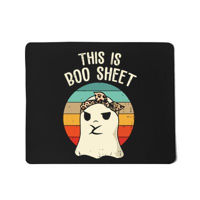 This Is Boo Sheet Ghost Retro Ghost Halloween Leopard Women Mousepad