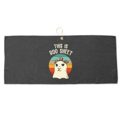This Is Boo Sheet Ghost Retro Ghost Halloween Leopard Women Large Microfiber Waffle Golf Towel
