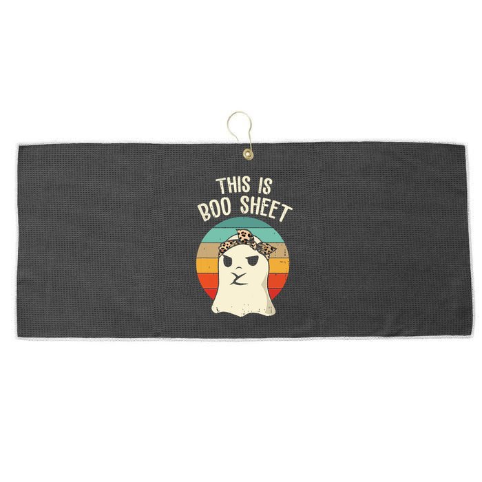 This Is Boo Sheet Ghost Retro Ghost Halloween Leopard Women Large Microfiber Waffle Golf Towel