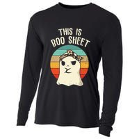 This Is Boo Sheet Ghost Retro Ghost Halloween Leopard Women Cooling Performance Long Sleeve Crew